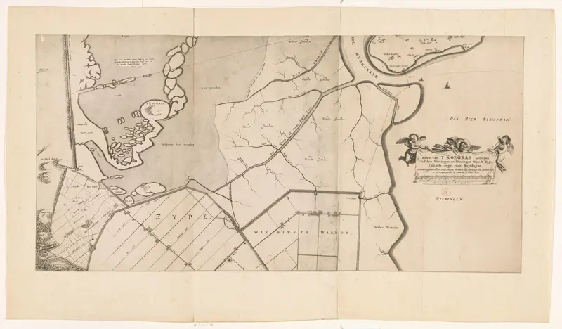 Kaart van de polder het Koegras (onderste deel) Wall Art by Unknown - High-Resolution Digital Print