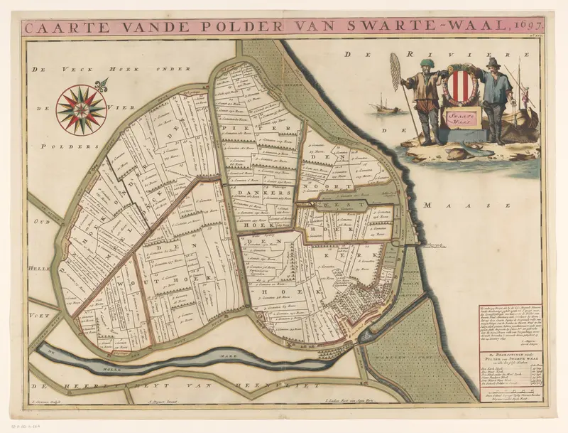 Kaart van de polder Zwartewaal Wall Art by Unknown - High-Resolution Digital Print