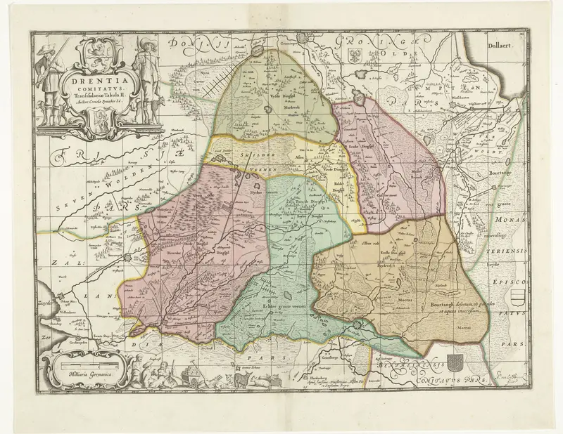 Kaart van de provincie Drente Wall Art by Unknown - High-Resolution Digital Print