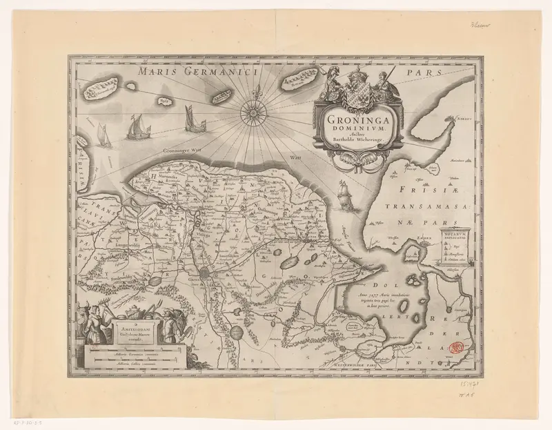 Kaart van de provincie Groningen Wall Art by anonymous - High-Resolution Digital Print