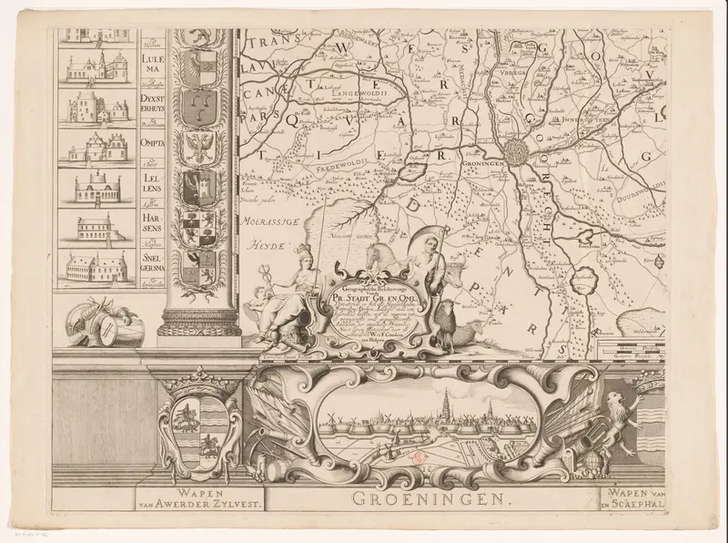 Kaart van de provincie Groningen (deel linksonder) Wall Art by Hendrik Casimir II graaf van Nassau-Dietz - High-Resolution Digital Print