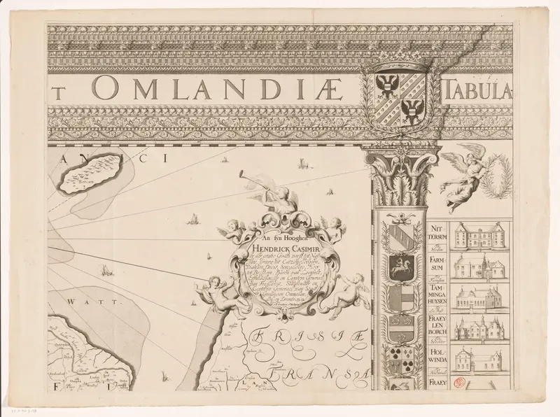 Kaart van de provincie Groningen (deel rechtsboven) Wall Art by Cornelis Apeus - High-Resolution Digital Print