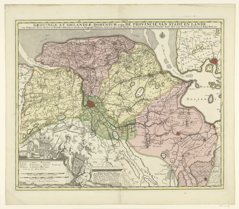 Kaart van de provincie Groningen Wall Art by Unknown - High-Resolution Digital Print
