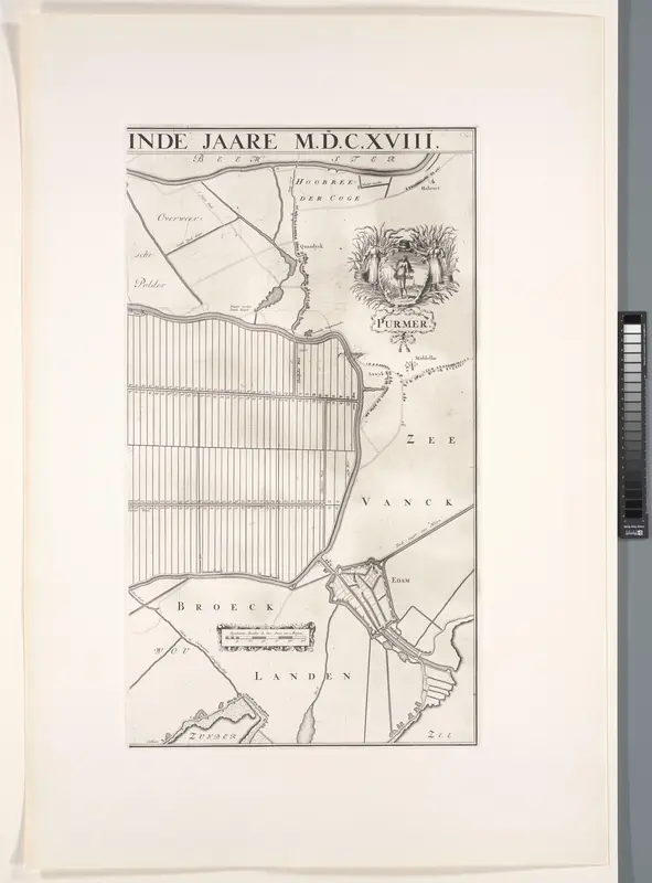 Kaart van de Purmer (rechterhelft), 1618 Wall Art by Johannes Leupenius - High-Resolution Digital Print