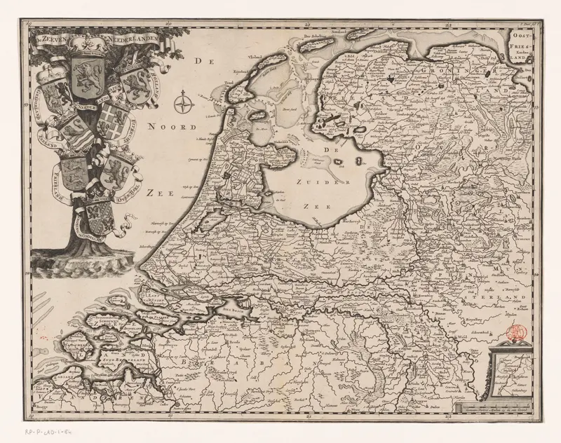 Kaart van de Republiek der Zeven Verenigde Nederlanden Wall Art by François Halma - High-Resolution Digital Print