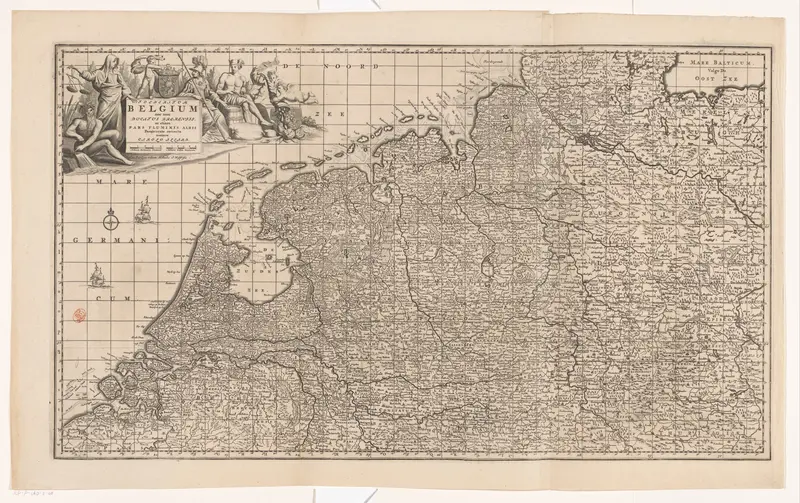 Kaart van de Republiek der Zeven Verenigde Nederlanden en een deel van het Heilige Roomse Rijk Wall Art by Unknown - High-Resolution Digital Print