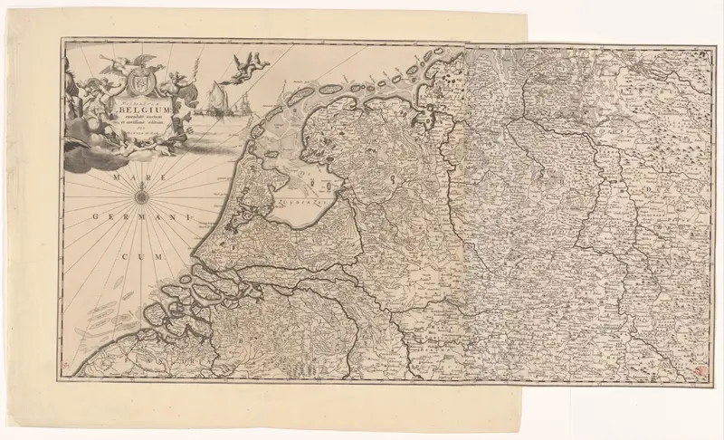 Kaart van de Republiek der Zeven Verenigde Nederlanden en een deel van het Heilige Roomse Rijk Wall Art by anonymous - High-Resolution Digital Print