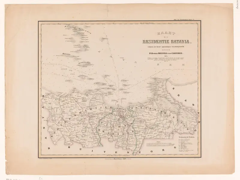 Kaart van de residentie Batavia op Java Wall Art by Unknown - High-Resolution Digital Print