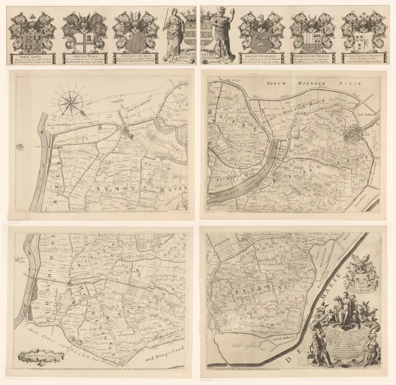 Kaart van de Ring van Putten, bestaande uit vijf delen Wall Art by Unknown - High-Resolution Digital Print