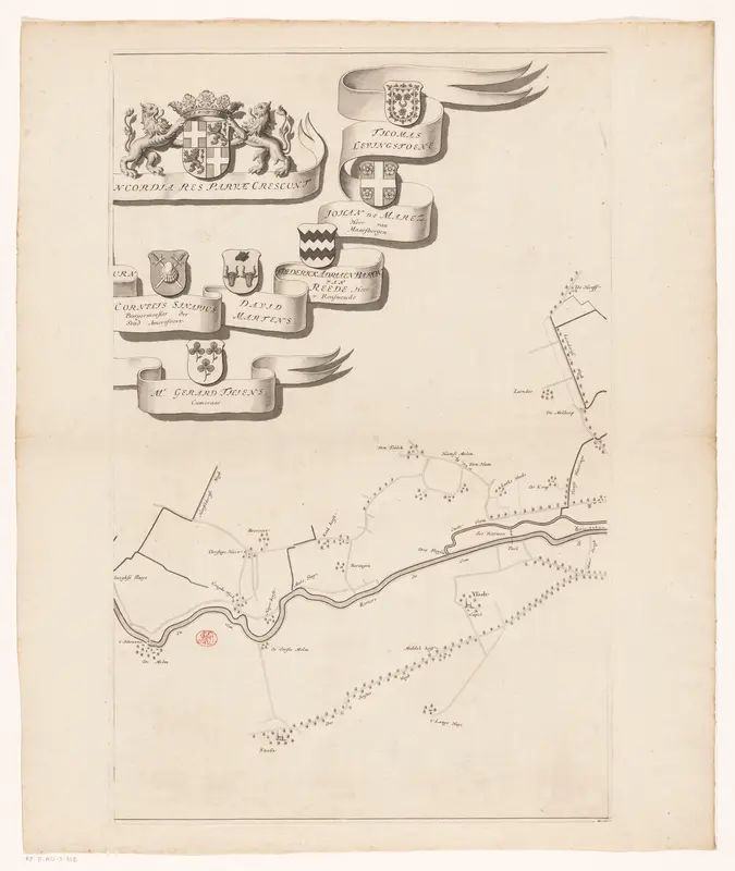 Kaart van de rivier de Eem (tweede deel) Wall Art by Unknown - High-Resolution Digital Print