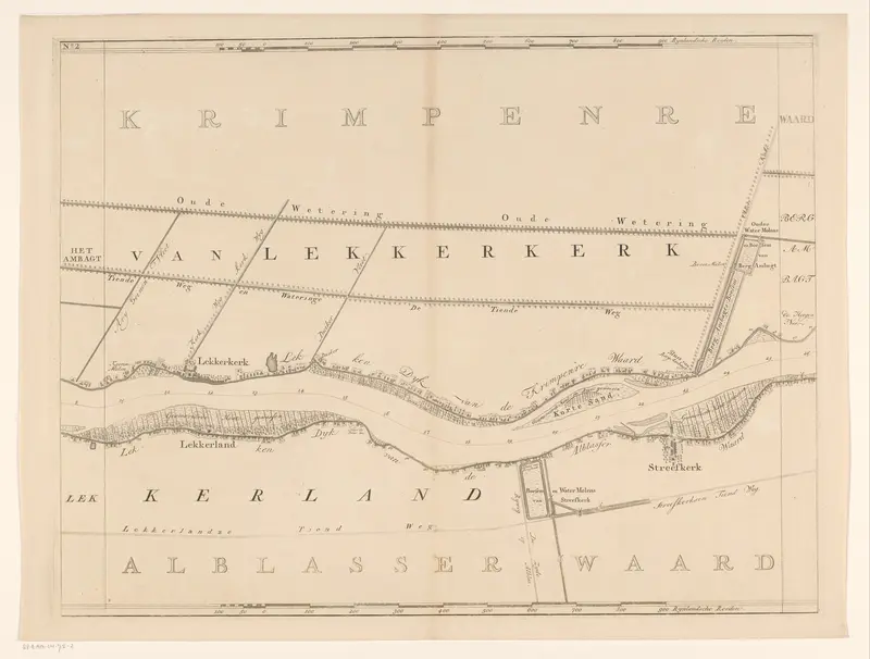 Kaart van de rivier de Lek (tweede deel) Wall Art by Unknown - High-Resolution Digital Print