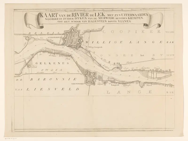 Kaart van de rivier de Lek (vierde deel) Wall Art by Unknown - High-Resolution Digital Print