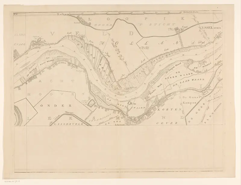 Kaart van de rivier de Lek (zesde deel) Wall Art by Unknown - High-Resolution Digital Print