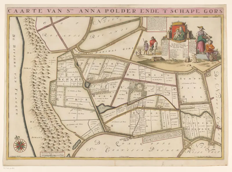 Kaart van de Sint-Annapolder en het Schapengors Wall Art by Unknown - High-Resolution Digital Print