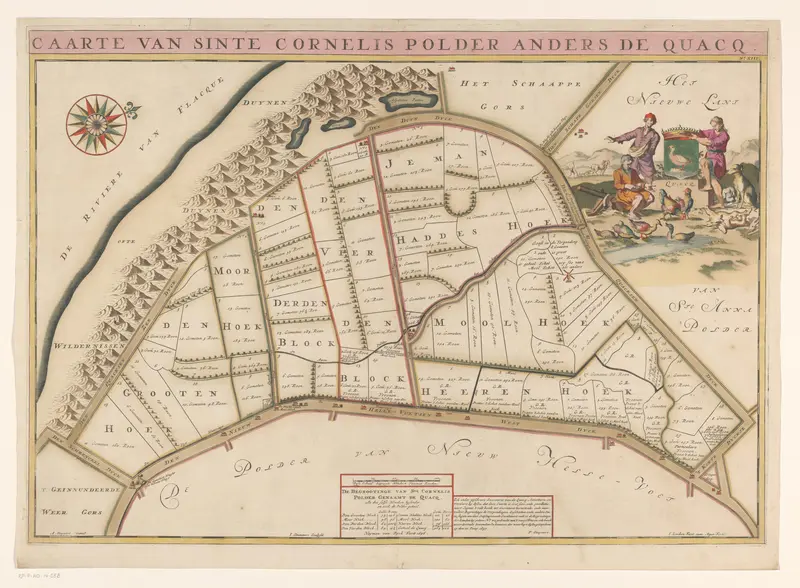 Kaart van de Sint-Cornelispolder (Quackpolder) Wall Art by Unknown - High-Resolution Digital Print