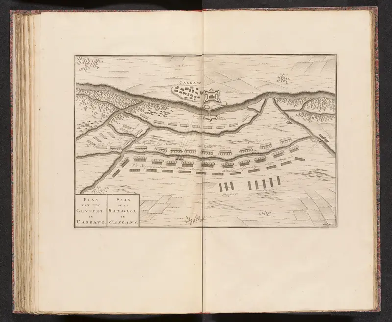 Kaart van de slag bij Cassano, 1705 Wall Art by anonymous - High-Resolution Digital Print