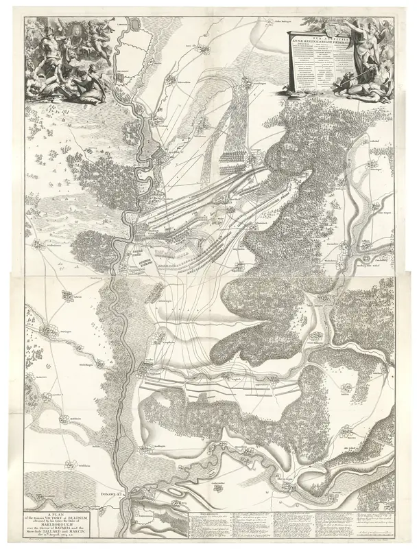 Kaart van de Slag bij Höchstädt, 1704 Wall Art by Unknown - High-Resolution Digital Print