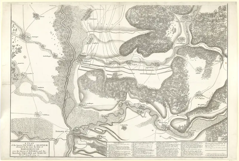 Kaart van de Slag bij Höchstädt (onderste helft), 1704 Wall Art by Unknown - High-Resolution Digital Print