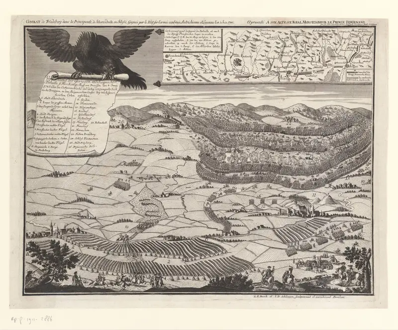Kaart van de slag bij Hohenfriedberg Wall Art by Unknown - High-Resolution Digital Print