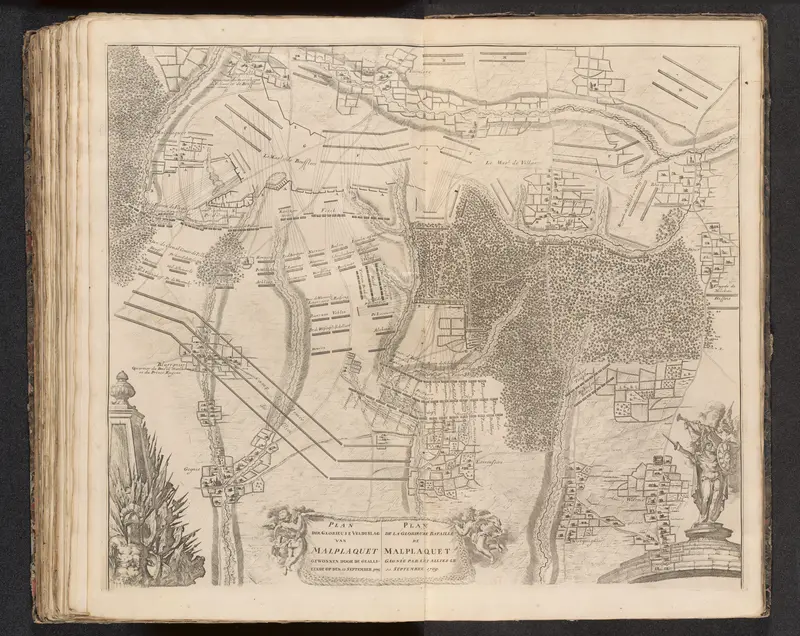 Kaart van de slag bij Malplaquet, 1709 Wall Art by Jan van Vianen - High-Resolution Digital Print