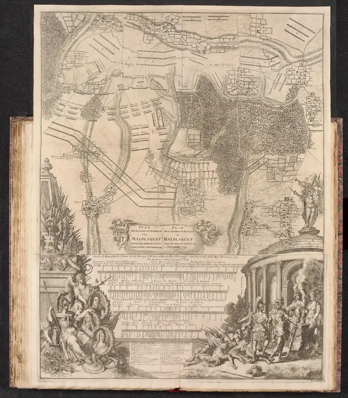 Kaart van de slag bij Malplaquet, 1709 Wall Art by Isaac van der Kloot - High-Resolution Digital Print