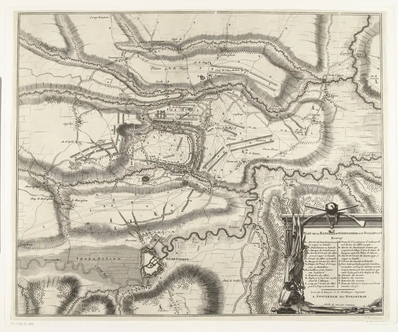Kaart van de slag bij Oudenaarde, 1708 Wall Art by anonymous - High-Resolution Digital Print