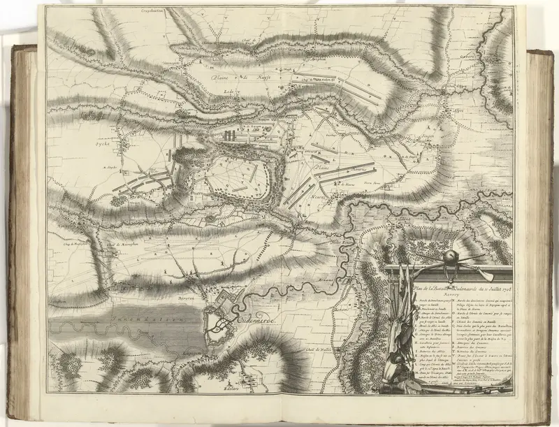 Kaart van de slag bij Oudenaarde, 1708 Wall Art by Unknown - High-Resolution Digital Print