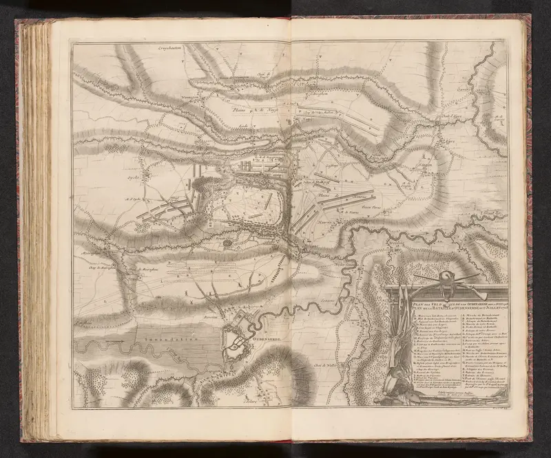 Kaart van de slag bij Oudenaarde, 1708 Wall Art by Isaac van der Kloot - High-Resolution Digital Print