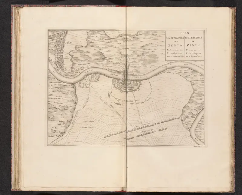 Kaart van de slag bij Senta, 1697 Wall Art by anonymous - High-Resolution Digital Print