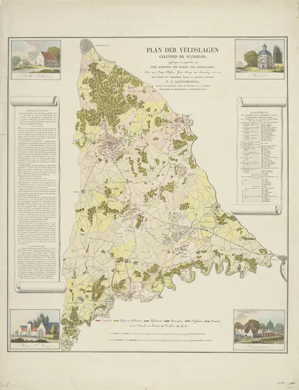 Kaart van de slagen bij Waterloo, 1815 Wall Art by Pierre Jacques Goetghebuer - High-Resolution Digital Print