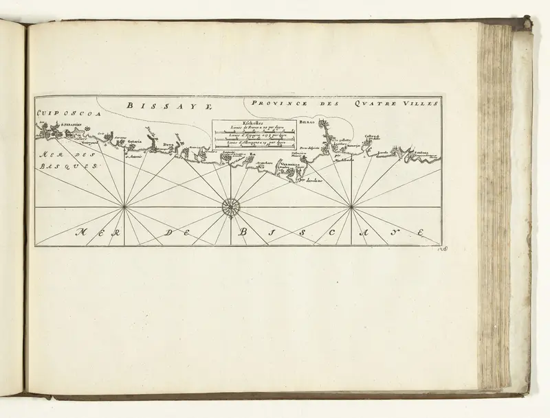 Kaart van de Spaanse noordkust tussen Bilbao en San Sebastián, 1726 Wall Art by Pieter van der Aa (I) - High-Resolution Digital Print