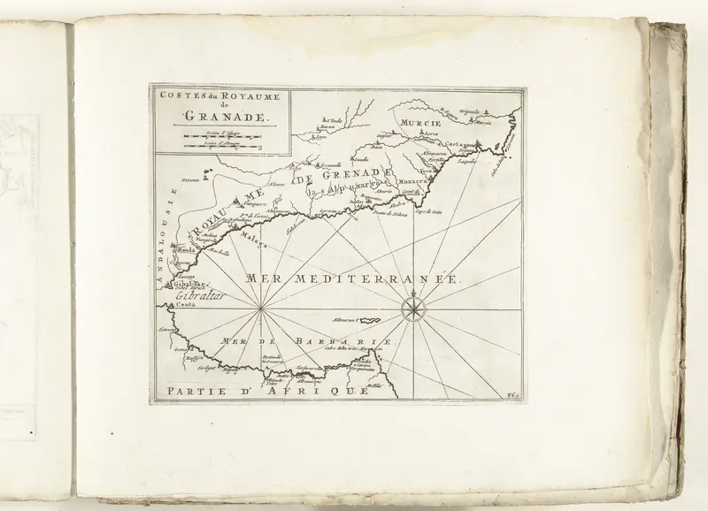 Kaart van de Spaanse zuidkust bij Gibraltar, ca. 1702 Wall Art by anonymous - High-Resolution Digital Print