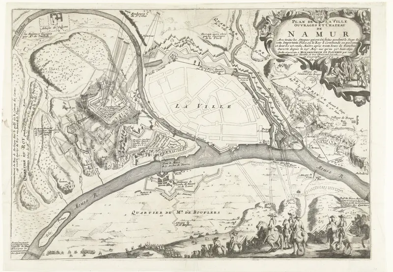 Kaart van de stad Namen met het kasteel, belegerd door het Franse leger, 1692 Wall Art by anonymous - High-Resolution Digital Print