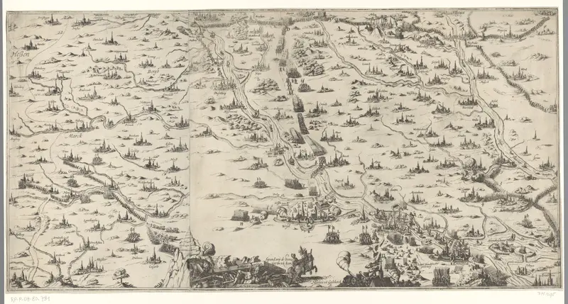 Kaart van de strijd in het hertogdom Gulik, 1614 Wall Art by Unknown - High-Resolution Digital Print