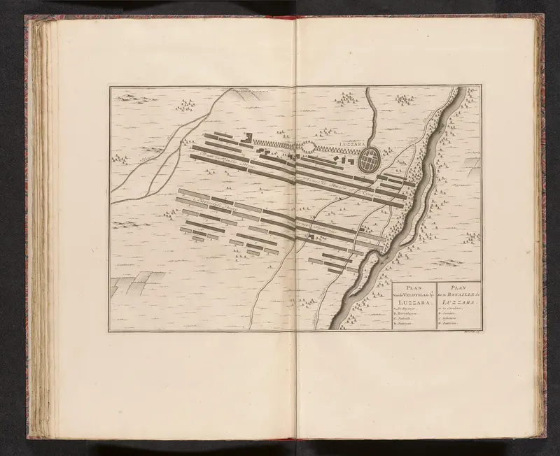 Kaart van de veldslag bij Luzzara, 1702 Wall Art by Isaac van der Kloot - High-Resolution Digital Print