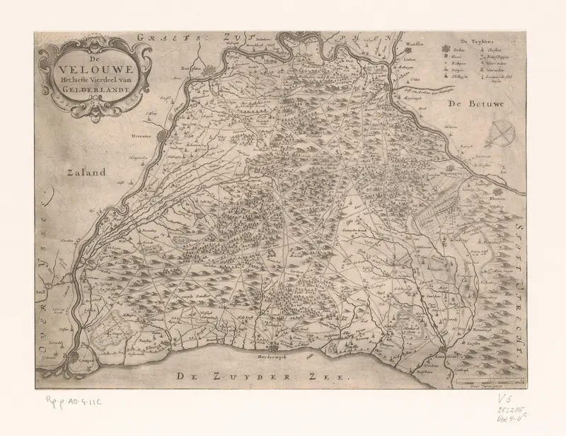 Kaart van de Veluwe Wall Art by Nicolaes van Geelkercken - High-Resolution Digital Print