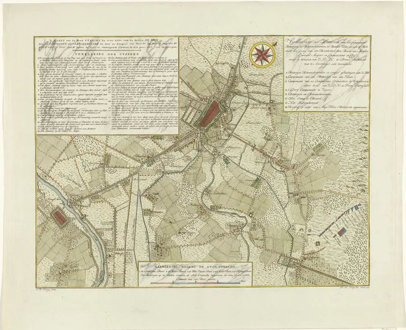 Kaart van de verdediging van de stad Utrecht, 1787 Wall Art by Unknown - High-Resolution Digital Print