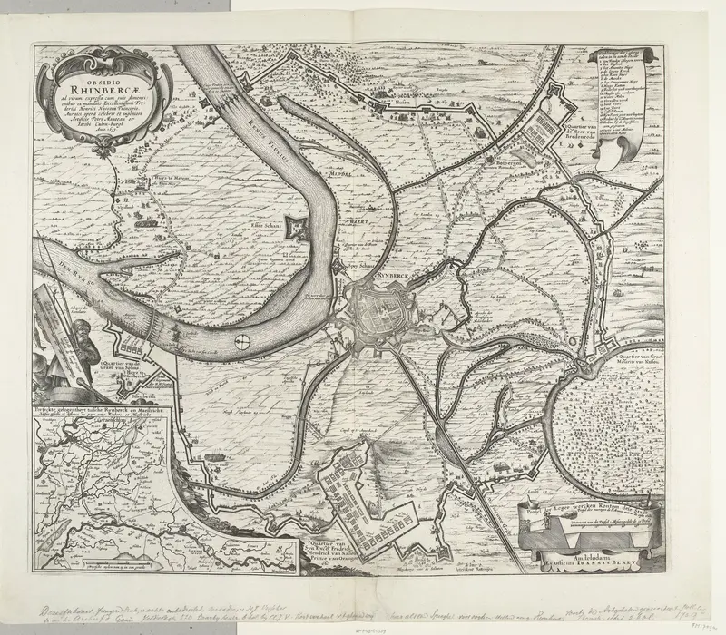 Kaart van de verovering van Rijnberg, 1633 Wall Art by Claes Jansz. Visscher (II) - High-Resolution Digital Print