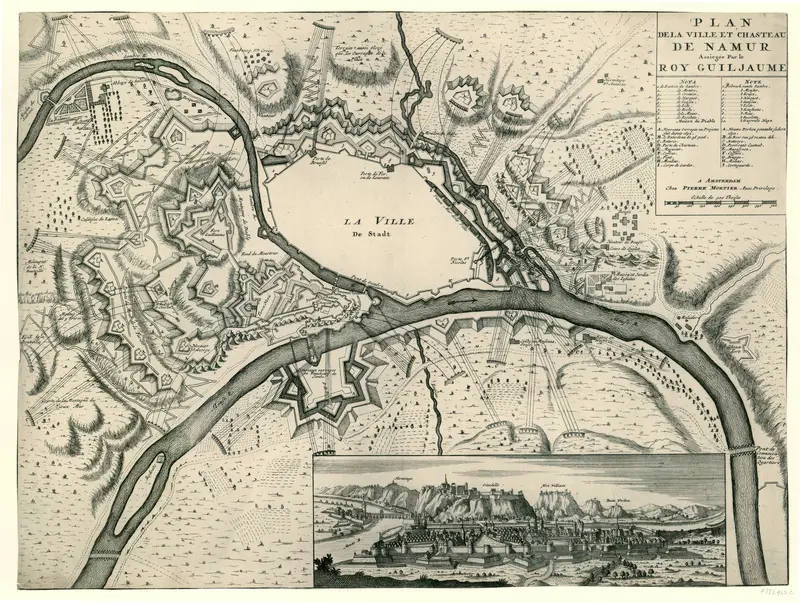 Kaart van de versterkingen van Namen bij het beleg in 1695 Wall Art by anonymous - High-Resolution Digital Print