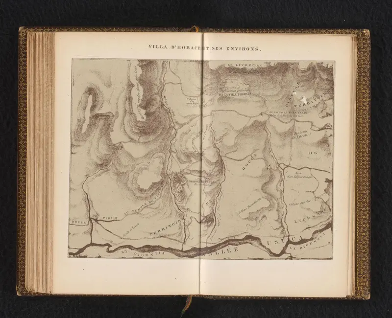 Kaart van de villa van Horatius met omgeving, in de regio van Roccagiovine Wall Art by anonymous - High-Resolution Digital Print