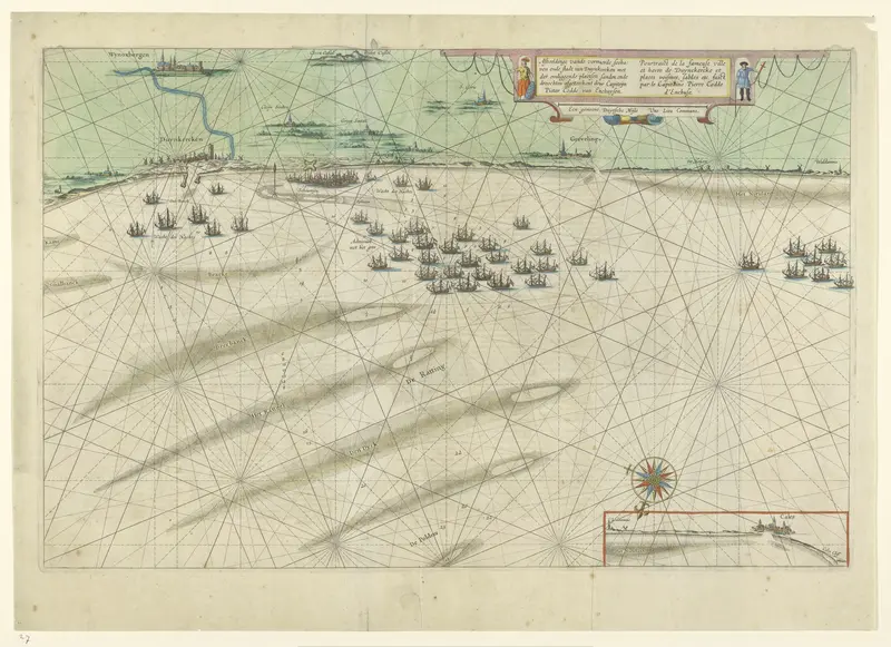 Kaart van de Vlaamse kust tussen Duinkerke en Grevelingen Wall Art by anonymous - High-Resolution Digital Print