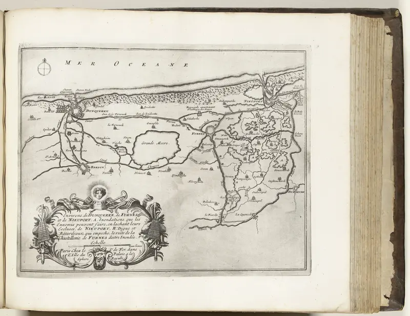 Kaart van de Vlaamse kust tussen Duinkerke en Nieuwpoort, ca. 1693-1696 Wall Art by Lodewijk XIV (koning van Frankrijk) - High-Resolution Digital Print