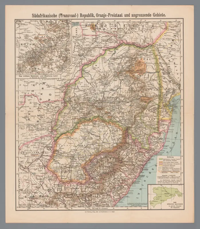 Kaart van de voormalige Zuid-Afrikaansche Republiek Wall Art by anonymous - High-Resolution Digital Print