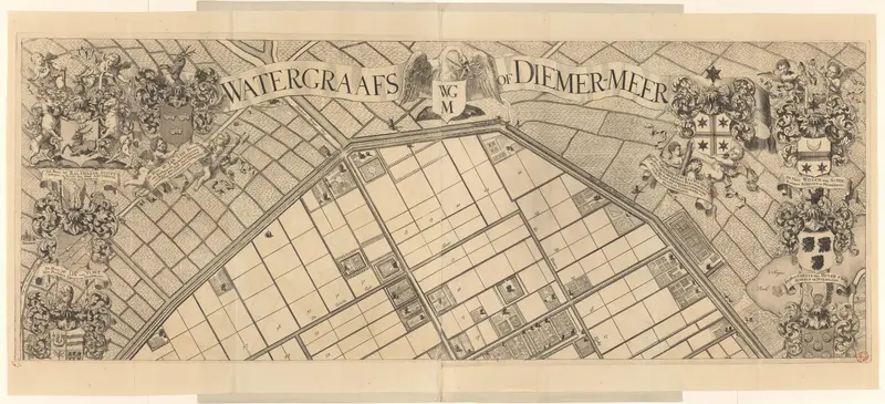 Kaart van de Watergraafsmeer (bovenste deel) Wall Art by Pieter van den Berge - High-Resolution Digital Print