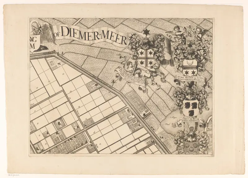 Kaart van de Watergraafsmeer (deel rechtsboven) Wall Art by Pieter van den Berge - High-Resolution Digital Print