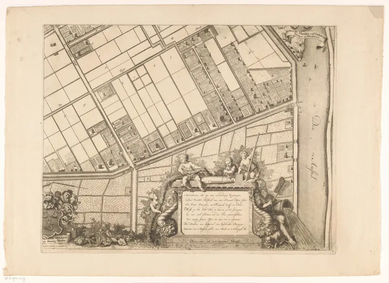 Kaart van de Watergraafsmeer (deel rechtsonder) Wall Art by Unknown - High-Resolution Digital Print