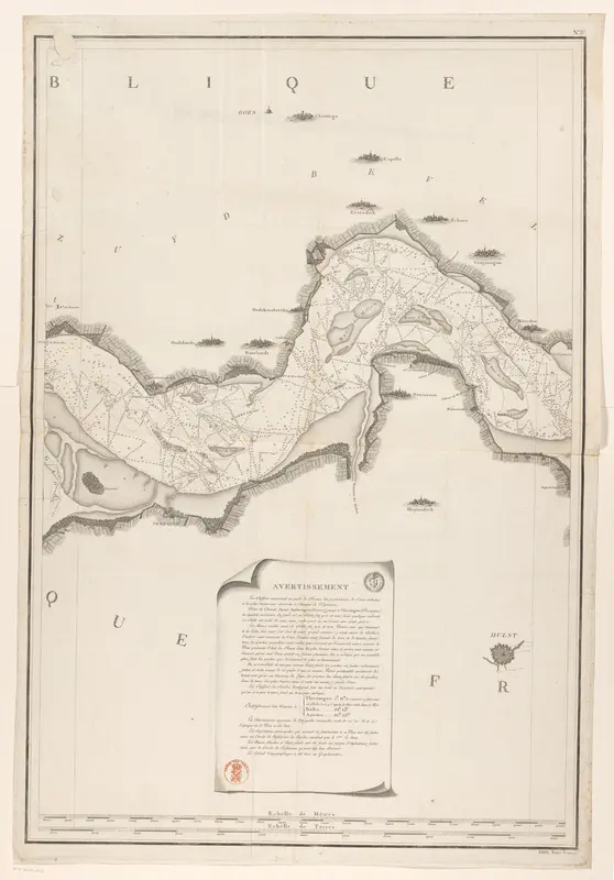 Kaart van de Westerschelde (tweede deel) Wall Art by Jospeph-François Raoul - High-Resolution Digital Print