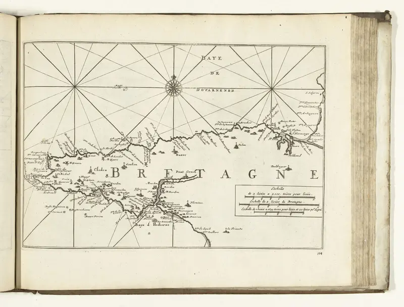 Kaart van de westkust van Bretagne, 1726 Wall Art by anonymous - High-Resolution Digital Print