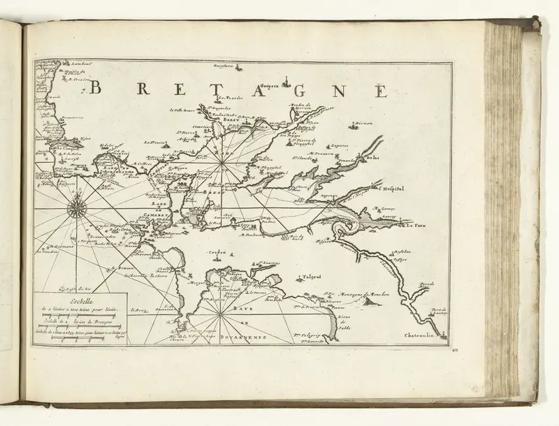 Kaart van de westkust van Bretagne bij Brest, 1726 Wall Art by Pieter van der Aa (I) - High-Resolution Digital Print