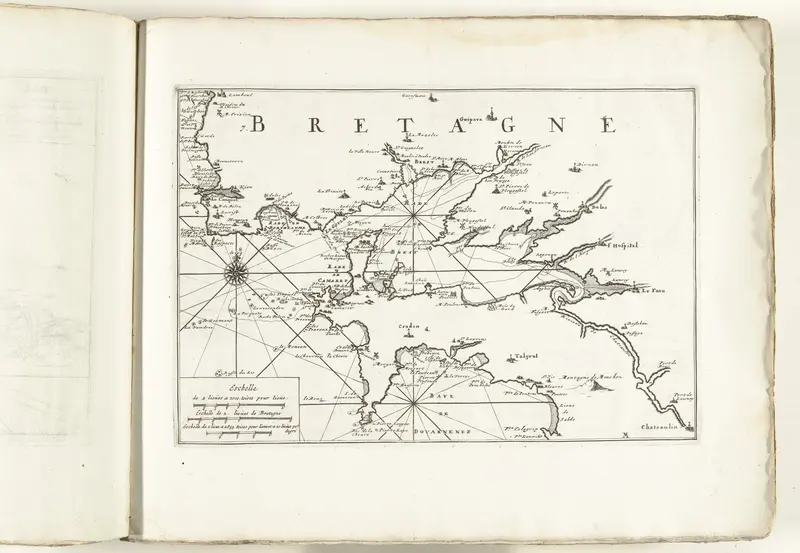 Kaart van de westkust van Bretagne bij Brest, ca. 1702 Wall Art by unknown - High-Resolution Digital Print